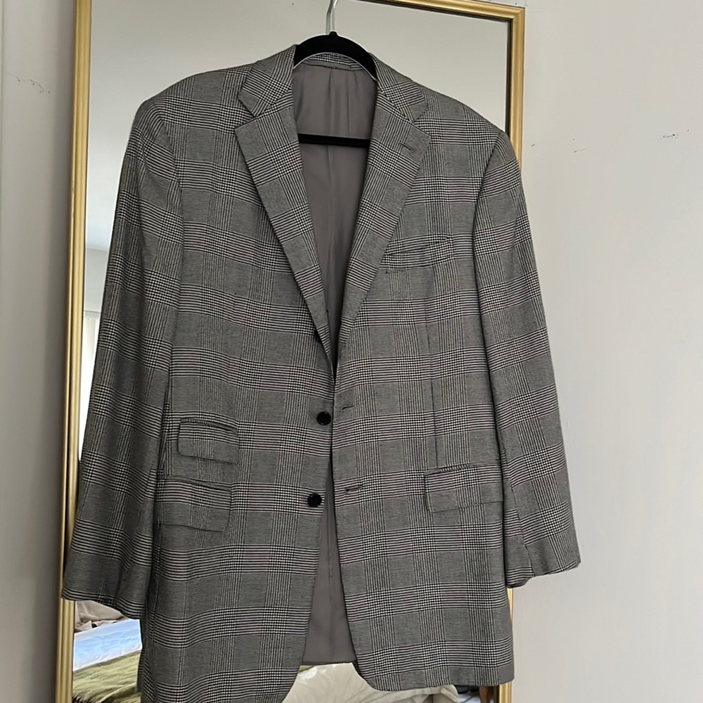 Ralph Lauren glen plaid sports coat 44 cashmere w/silk lining. Purple label